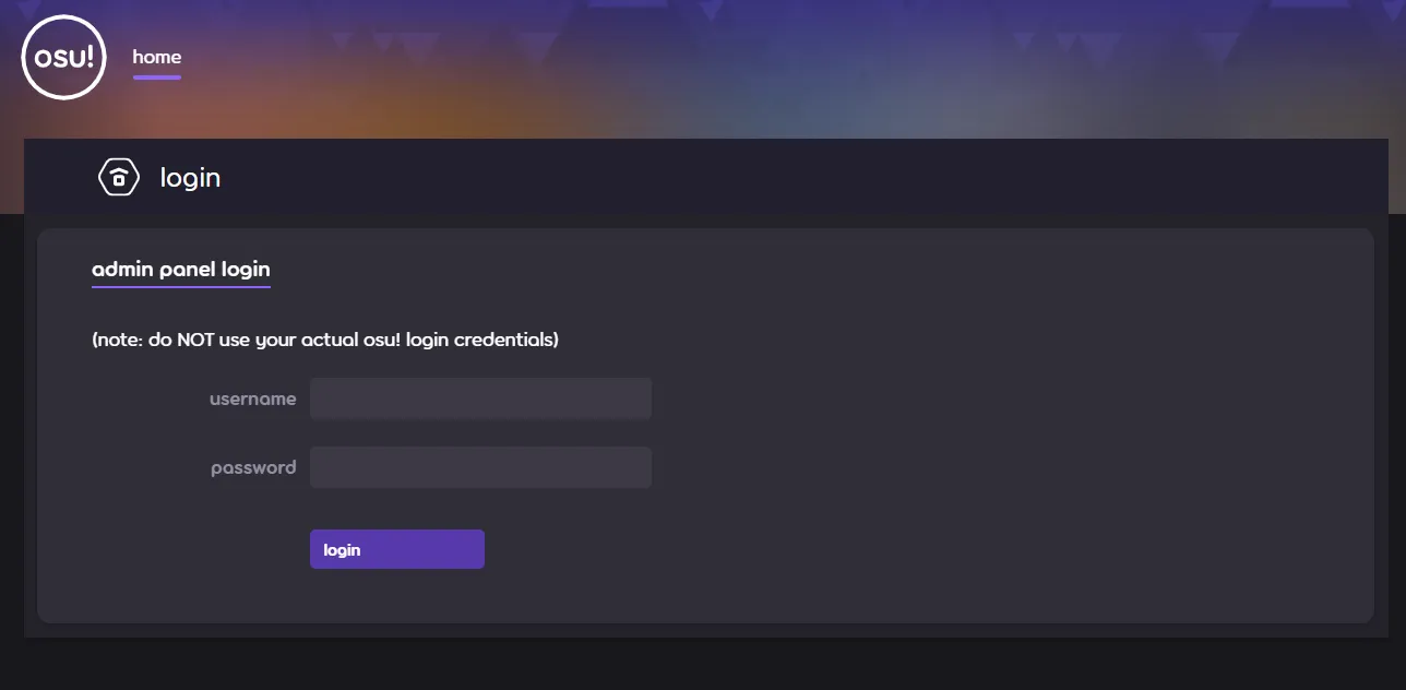 Login window
