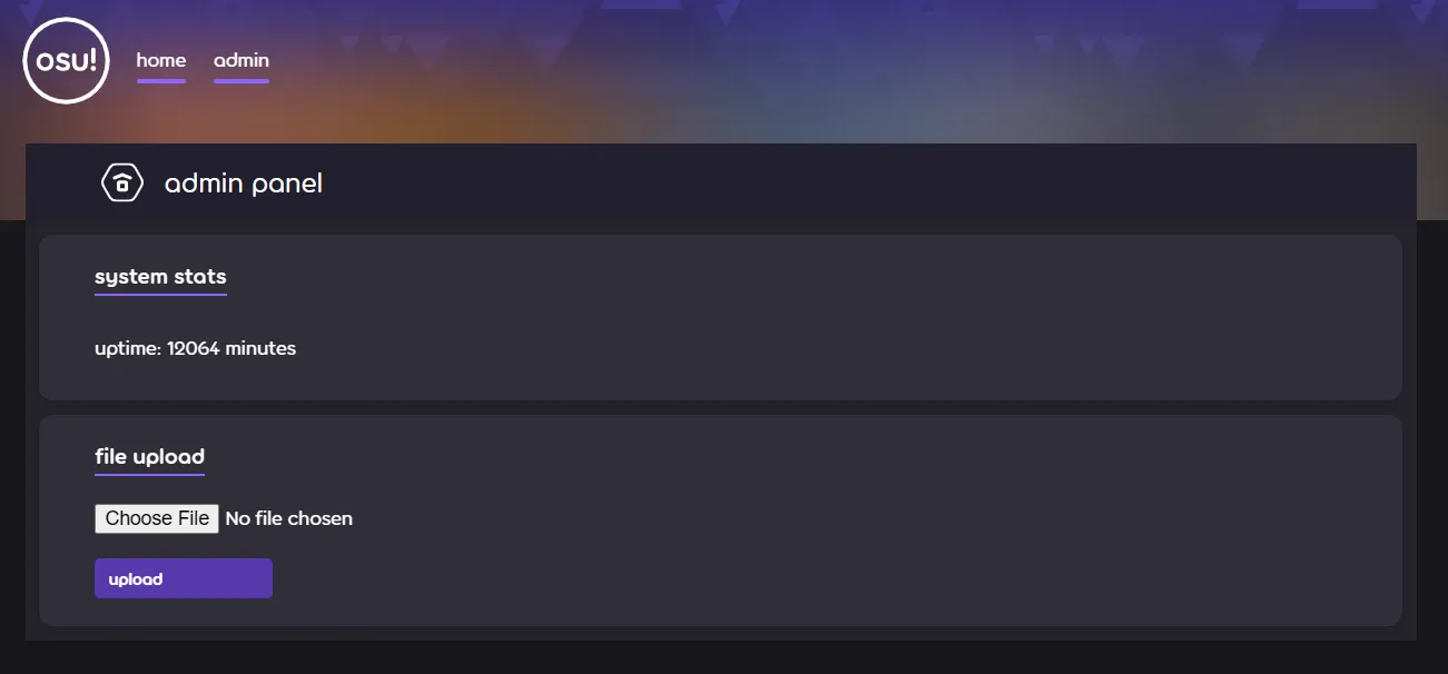 Admin panel