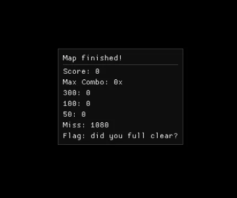 Result screen