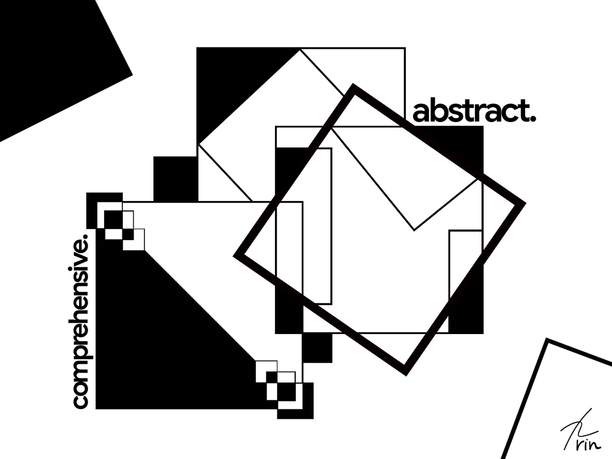 Black and white geometric layout study