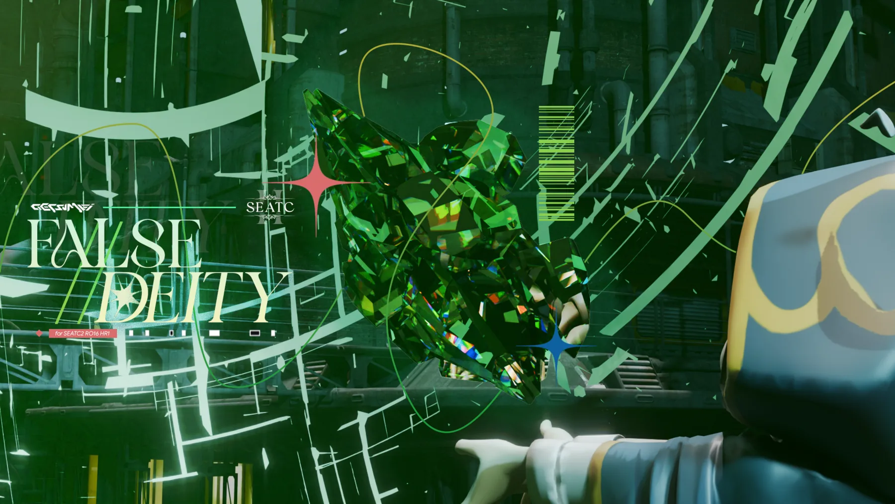 Green abstract False Deity final artwork