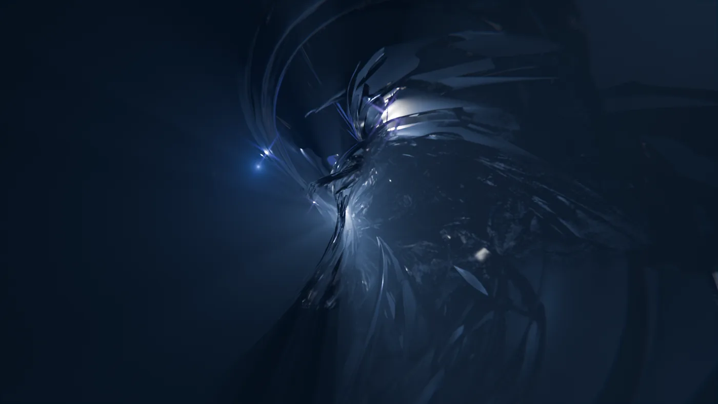 Refined blue abstract object for Idealess Ideology