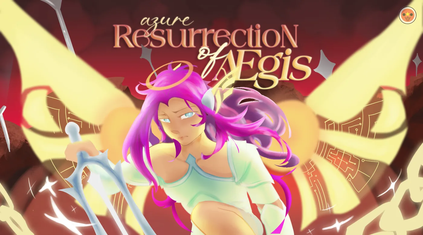 Resurrection of Aegis tournament banner with an illustrated character