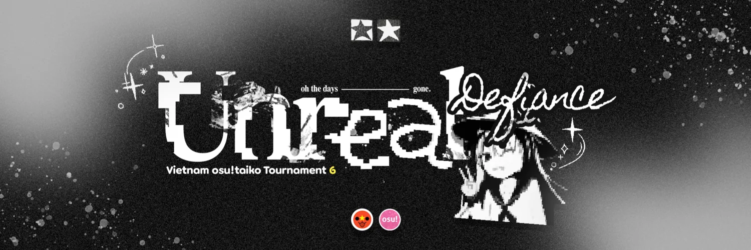 Black and white Unreal Defiance tournament banner